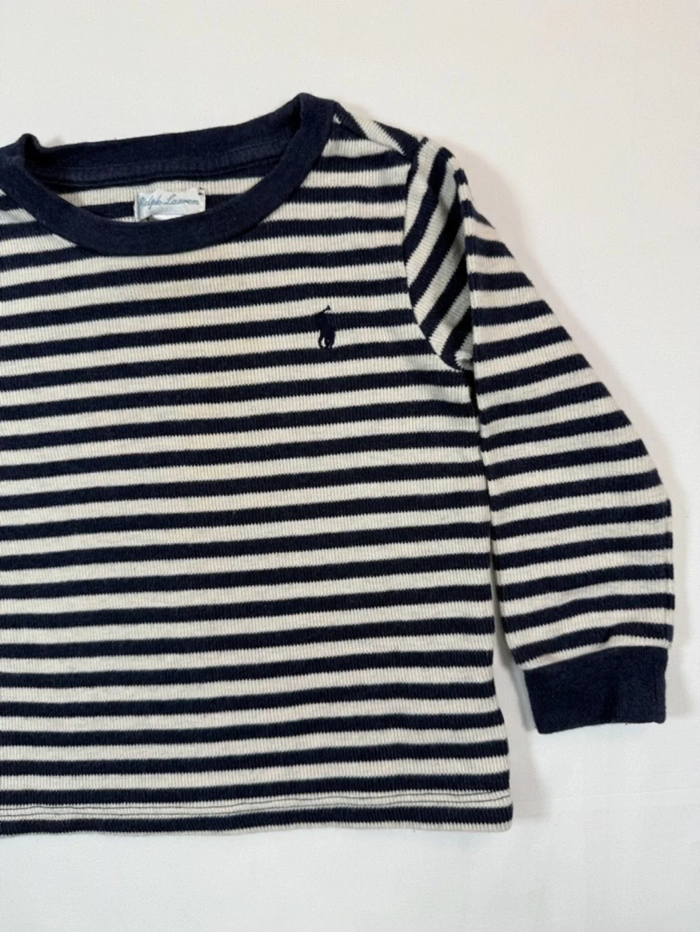 RALPH LAUREN Baby Striped Long Sleeve Shirt Nautical Classic‎ Preppy Cotton 18M